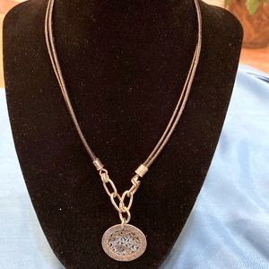 Silpada Sterling Silver Cutout Flower Disc Medallion Necklace